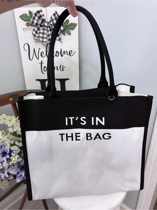 kate spade Handbags - ♠️ kate spade Black and White Canvas Tote - IT'S IN THE BAG